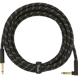 Fender Deluxe Instrument Cable Straight/Right Angle15' Black Tweed