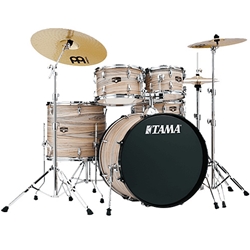 TAMA IE52KH6HZW 5pc Drum Set  w/Cymbals & Hdw Zebrawood  F Wrap