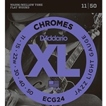 DADDARIO ECG24 Chromes Flat Wound Electric Guitar Strings, Jazz Lt, 11-50