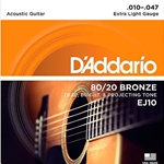 DADDARIO EJ10 80/20 Bronze Acoustic Guitar Strings, Xl, 10-47