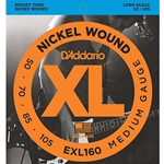DADDARIO EXL160 Nickel Wound Bass Guitar Strings, Med, 50-105, Long Scale