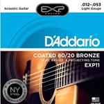 DADDARIO EXP11 Coated Acoustic Guitar Strings, 80/20, Lt, 12-53