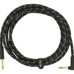 Fender Deluxe Series Instrument Cable Straight/Right Angle10' Black Tweed