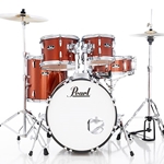 Pearl Roadshow 5 Piece Drum Set w/Hardware and Cymbals Burnt Orange Sparkle