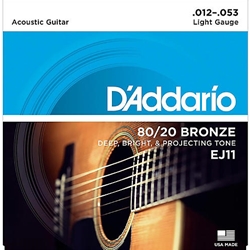 DADDARIO EJ11 80/20 Bronze Acoustic Guitar Strings, Lt, 12-53