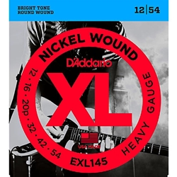 DADDARIO EXL145 Nickel Wound El Guitar Strings, Heavy, 12-54, Plain 3rd