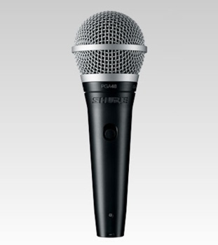 SHURE PGA48-QTR Dynamic Cardioid Vocal Microphone w/1/4" Cable