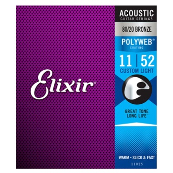 Elixer E11025 80/20 Bronze Acoustic Guitar Strings