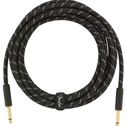Fender Deluxe Instrument Cable Straight/Straight 15' Black Tweed