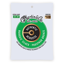 Martin MA530S Marquis Silked Acoustic Guitar Strings, Extra Light