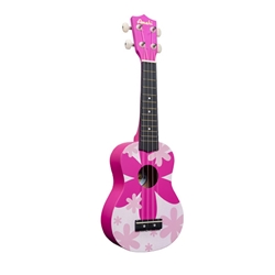 Amahi DDUK4 Soprano Ukulele, Pink Flower