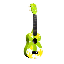 Amahi DDUK6 Soprano Ukulele, Green Flower