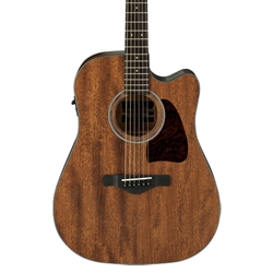 Ibanez AW54CEOPN Dreadnaught Acou/El Guitar Mahogany
