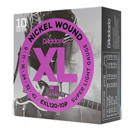 D'Addario EXL120-10P Electric Guitar Strings, 10 SETS