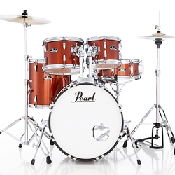 Pearl Roadshow 5 Piece Drum Set w/Hardware and Cymbals Burnt Orange Sparkle