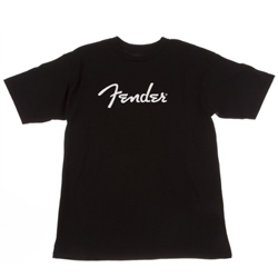 Fender Spaghetti Logo Tee Shirt Black Large