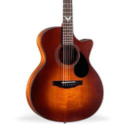KEPMA FGA1-130ASB Fenix Gr Auditorium Cutaway Acoustic Electric Guitar, Sunburst w/Bag